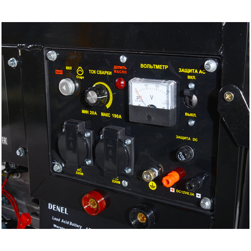 Бензиновый генератор HUTER DY6500LXW с функцией сварки, с колёсами