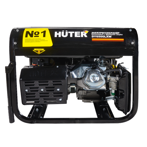 Бензиновый генератор HUTER DY6500LXW с функцией сварки, с колёсами